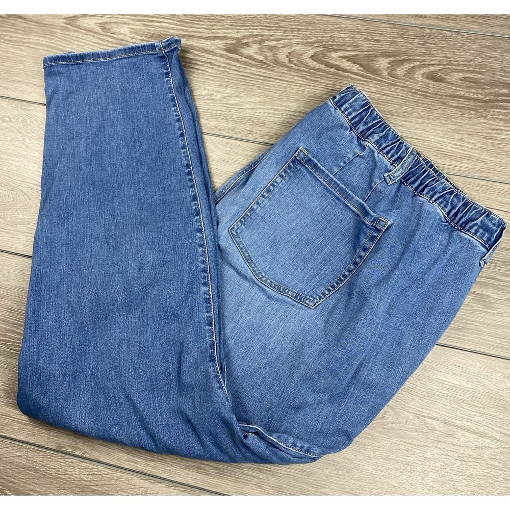 Torrid Women's Pull On Weekend Denim Straight Leg Distressed Jeans Blue Size‎ 4R